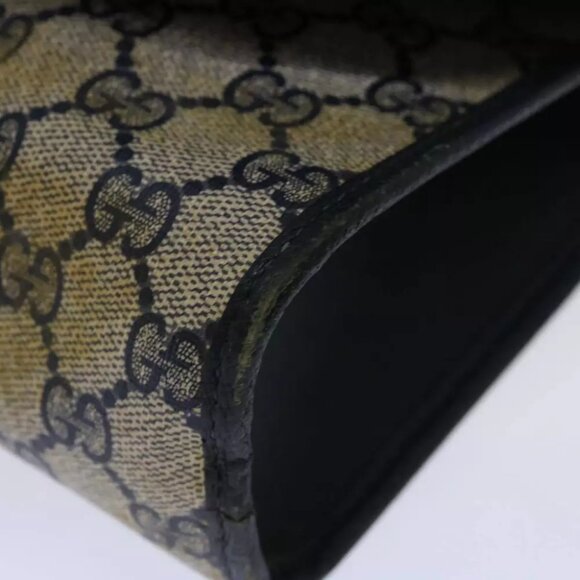 GUCCI GG Supreme Sherry Line Clutch Bag PVC Navy Red 89 01 030 Auth - Picture 7 of 13